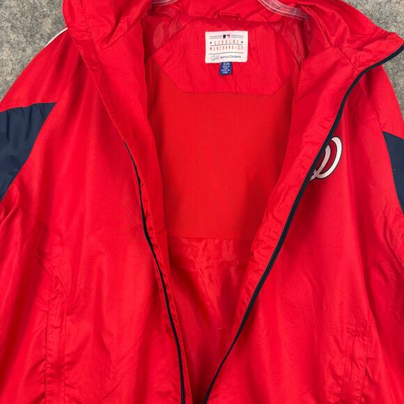 Washington Nationals Men’s Windbreaker Jacket Red Navy Blue Size XL NWT 964 - Picture 6 of 8